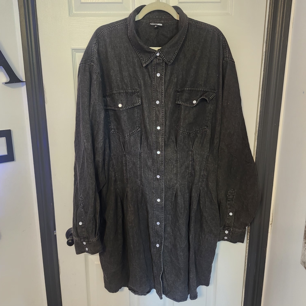 Fashion Nova Black Denim Dress